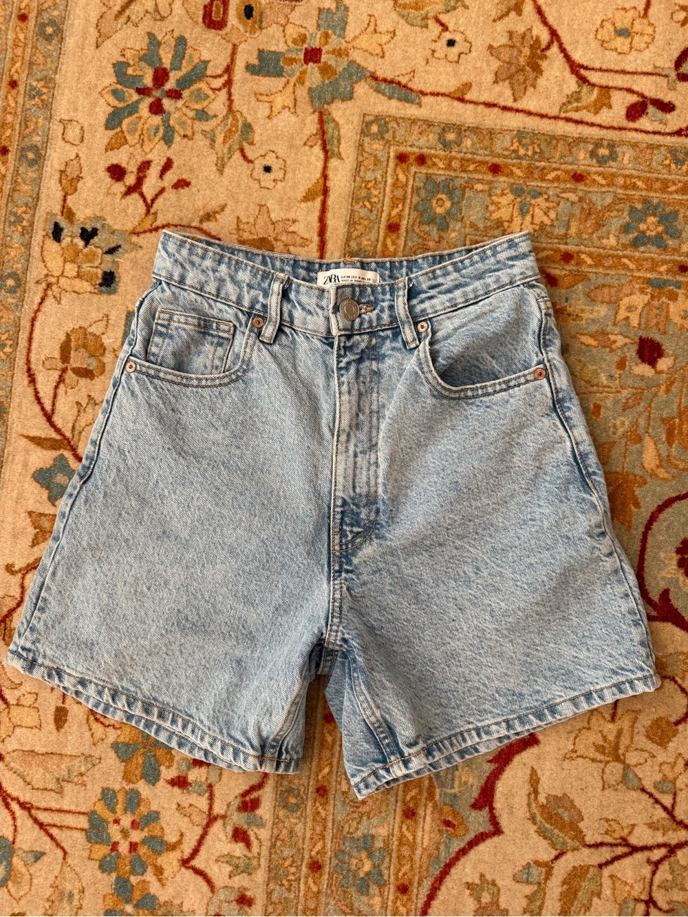 Zara High-Rise Light Blue Denim Shorts - Women